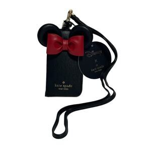 Kate Spade Disney 3D Minnie Red Bow Card Case ID Lanyard